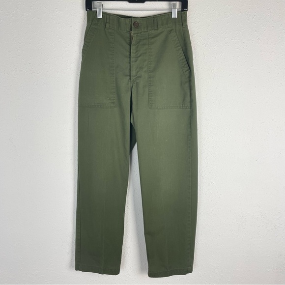 Vintage USA Military Trousers Green Utility Army Pants - Picture 6 of 8